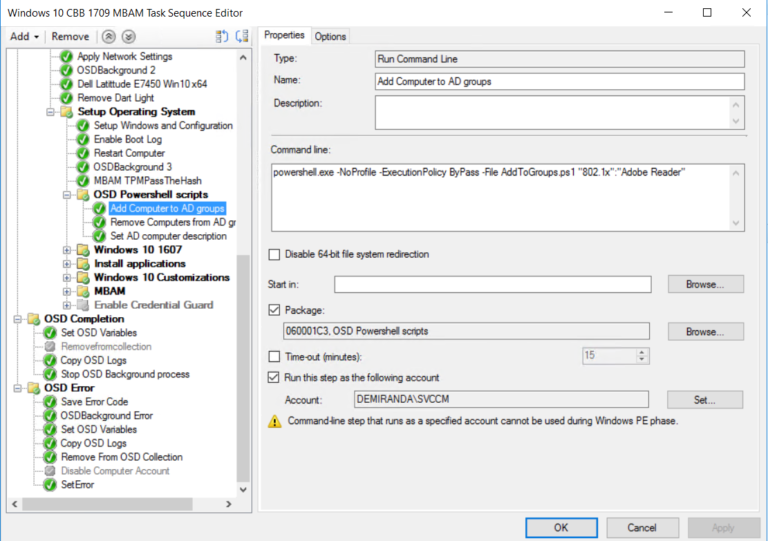 PowerShell OSD scripts to Add/Remove Computer from AD group and set AD Description