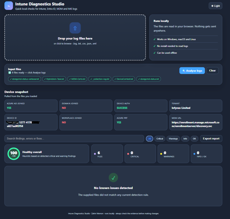 Intune Diagnostics Studio: Making Intune Troubleshooting a Bit Less Painful